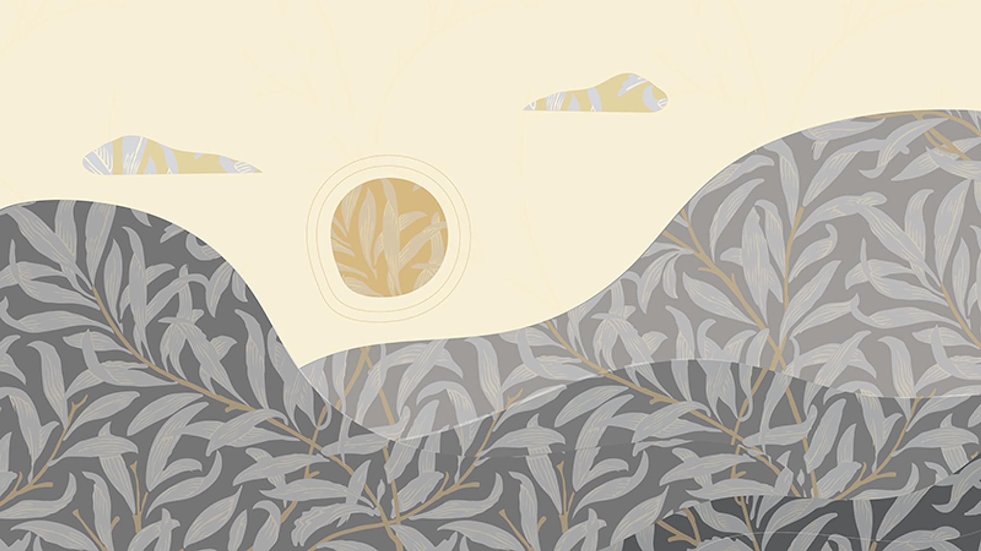 Minimalist Sun and Mountains
