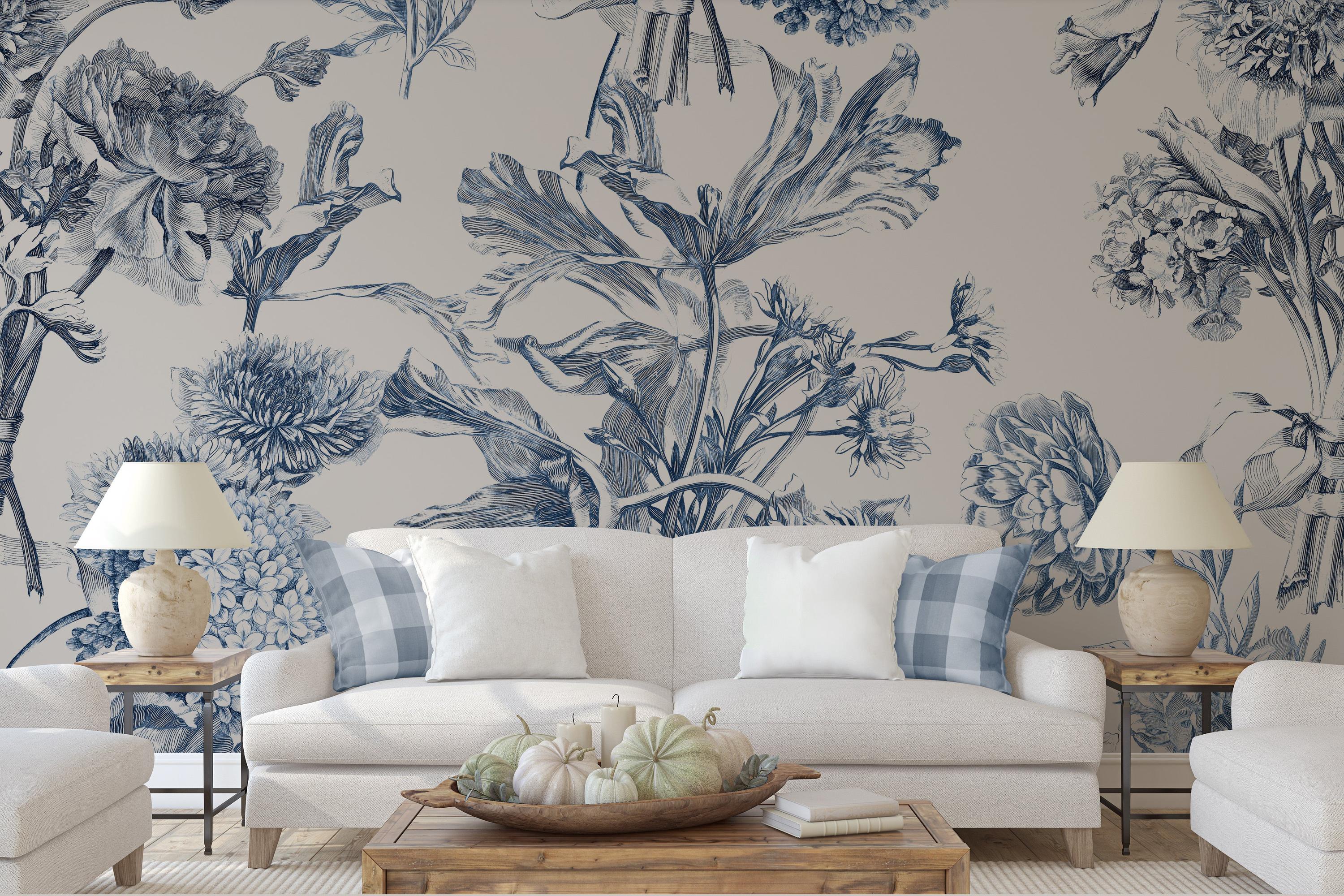 Blue Botanical Toile