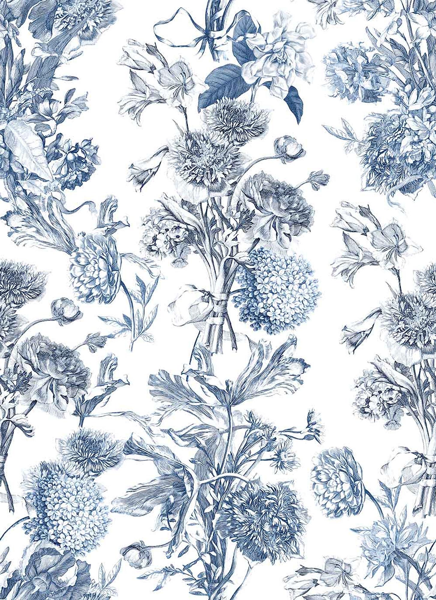 Blue Botanical Toile