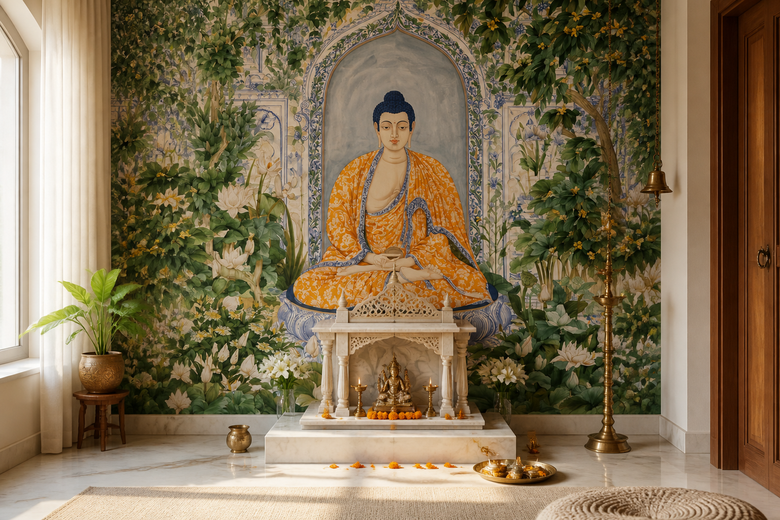 Buddha's Garden Shrine — Pooja room