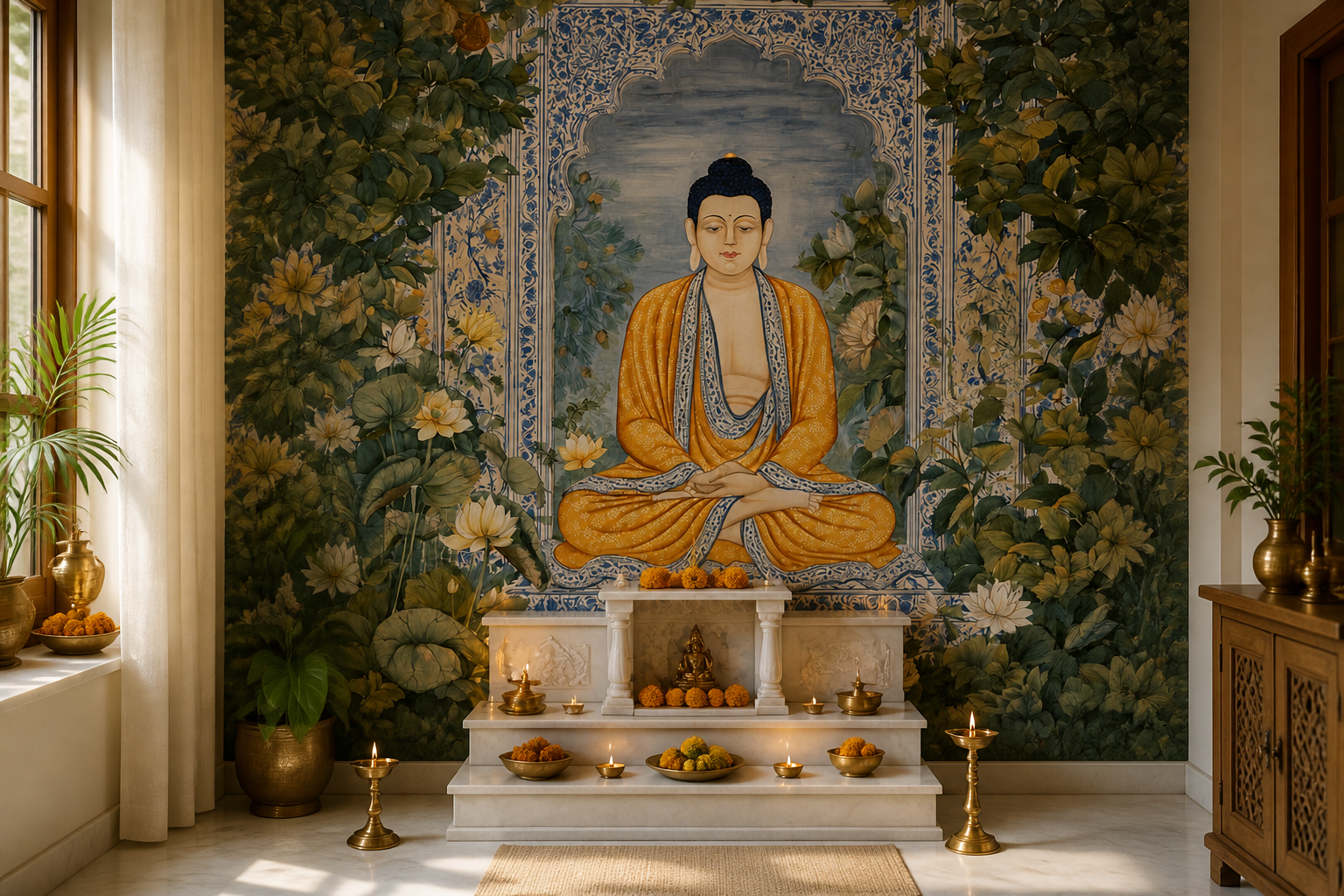 Buddha's Garden — Pooja room