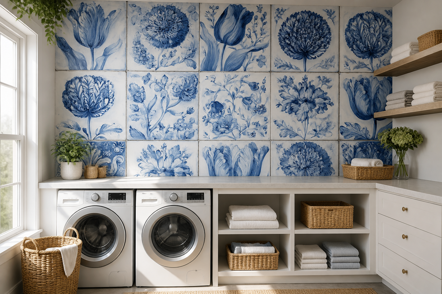 Delft Florals — Laundry room