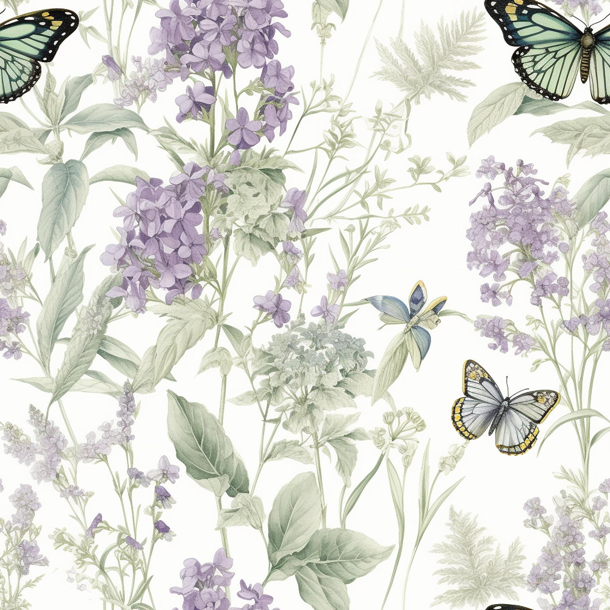Lavender Garden Butterflies