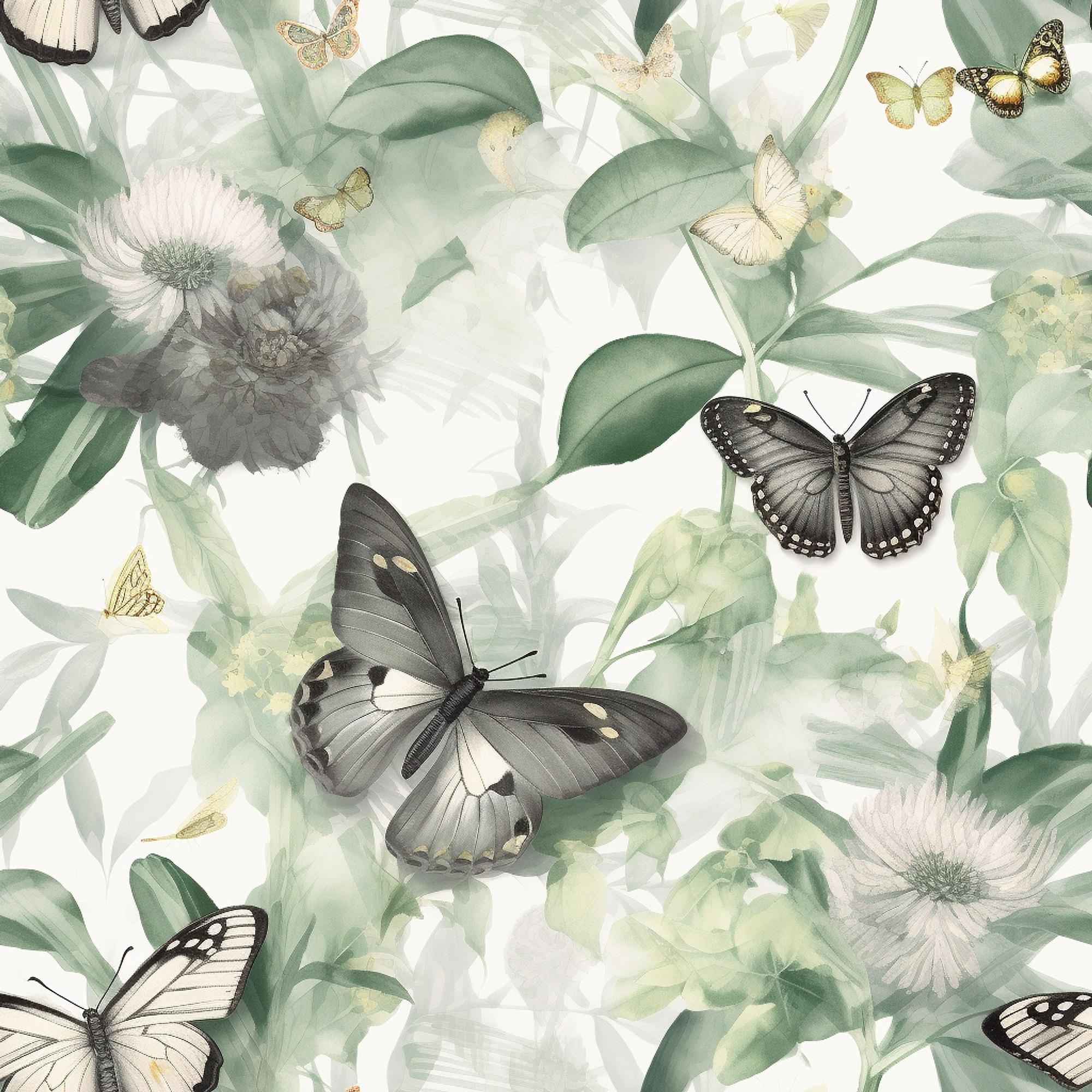 Sage Botanical Butterflies