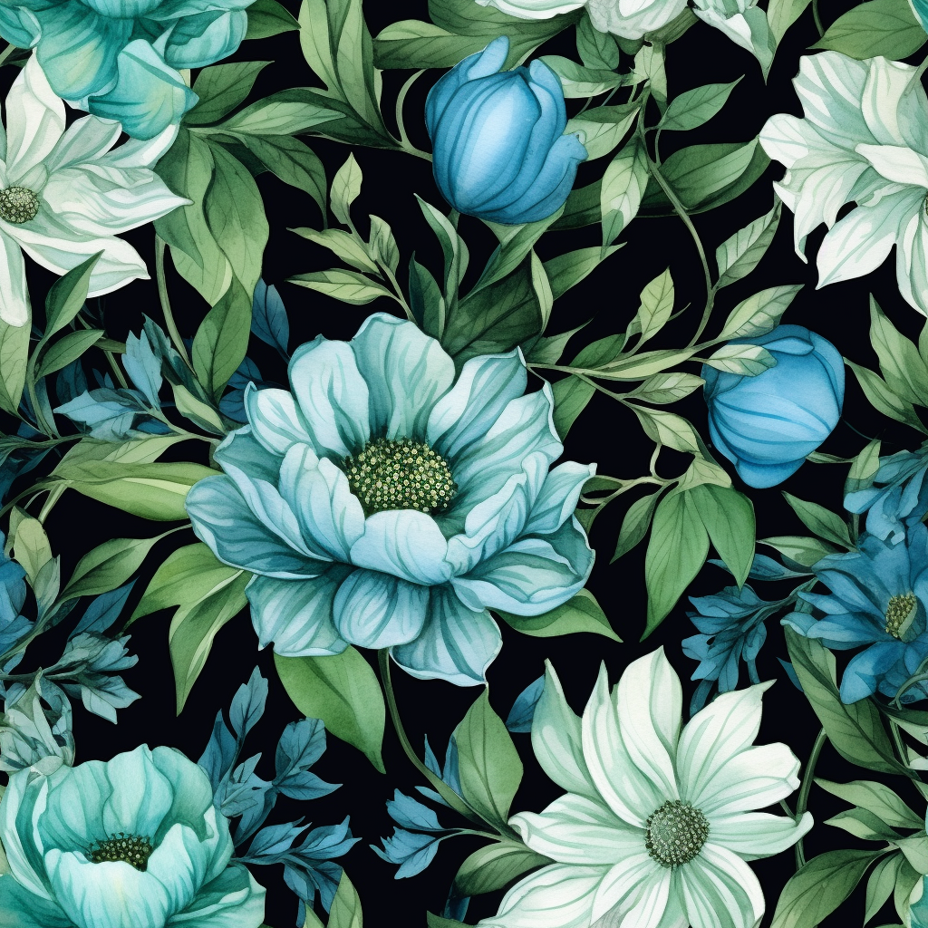 Teal Florals
