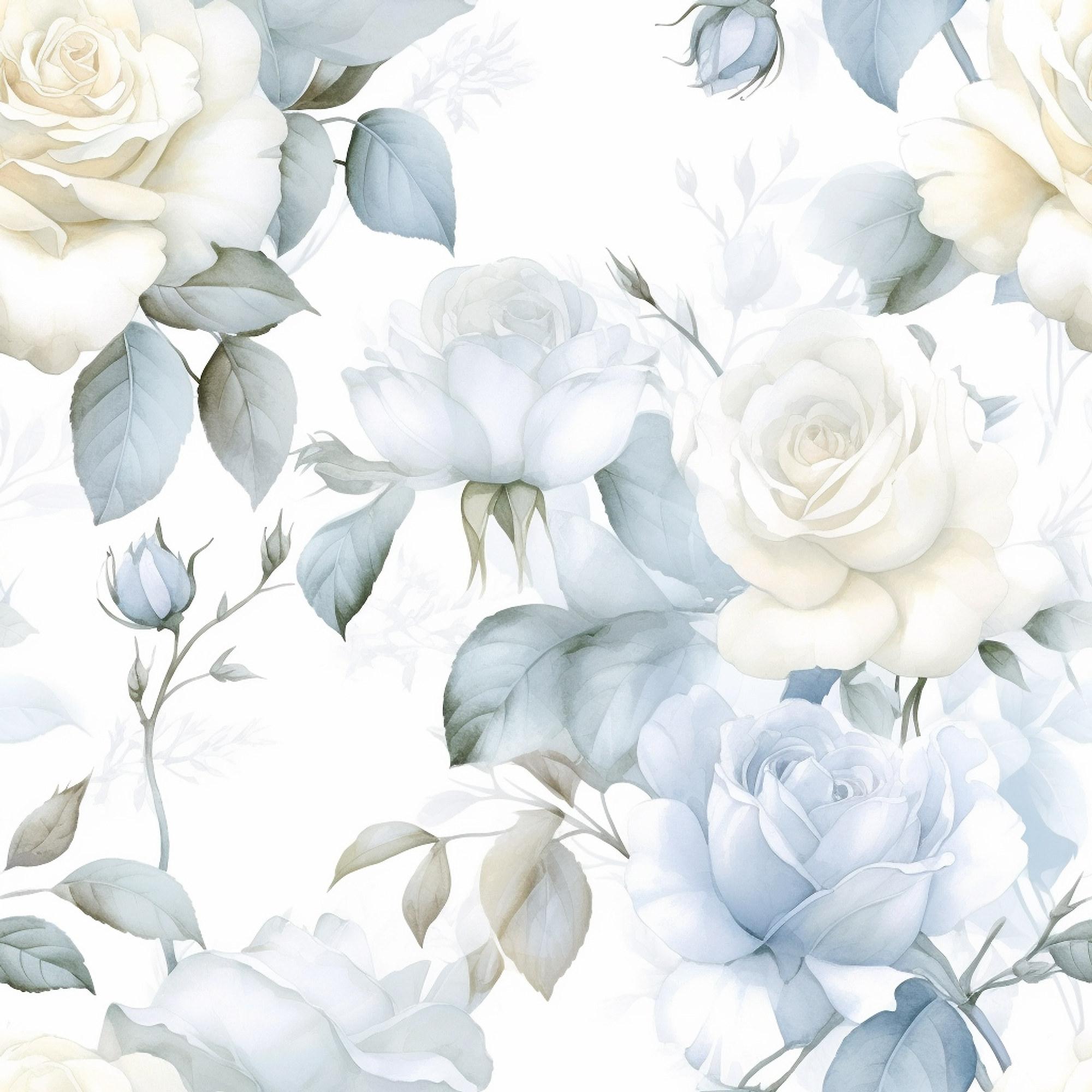 Powder Blue and White Roses