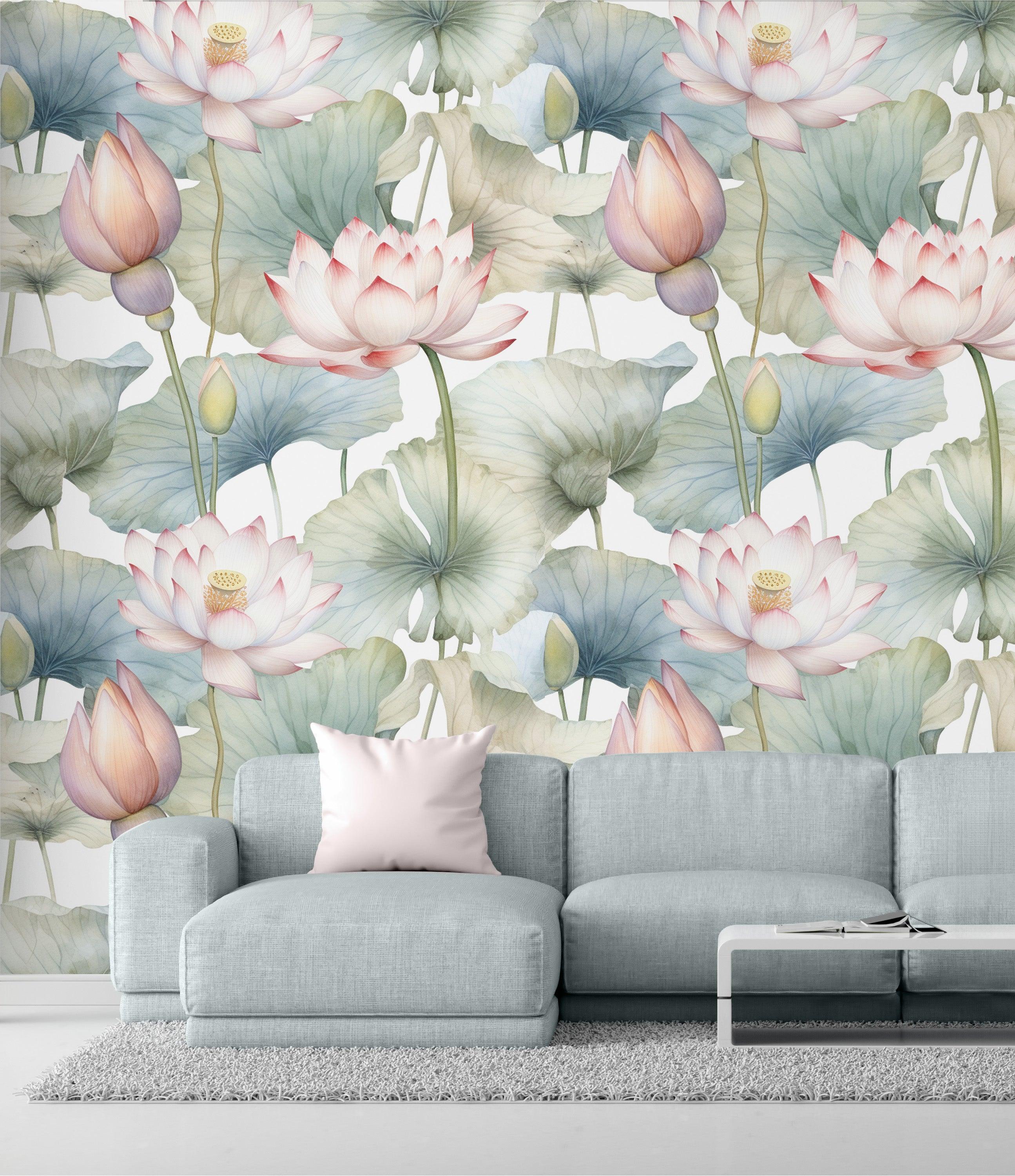 Soft Pink Lotus Lily Pads