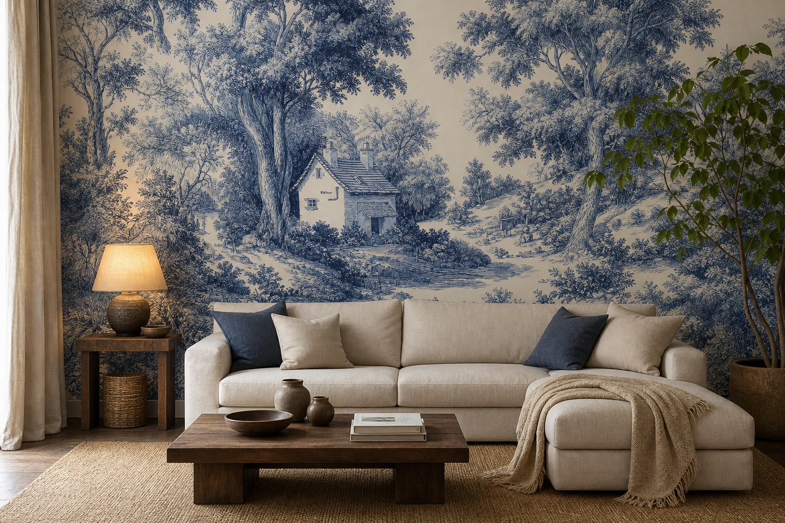 forest-cottage-toile — Living room