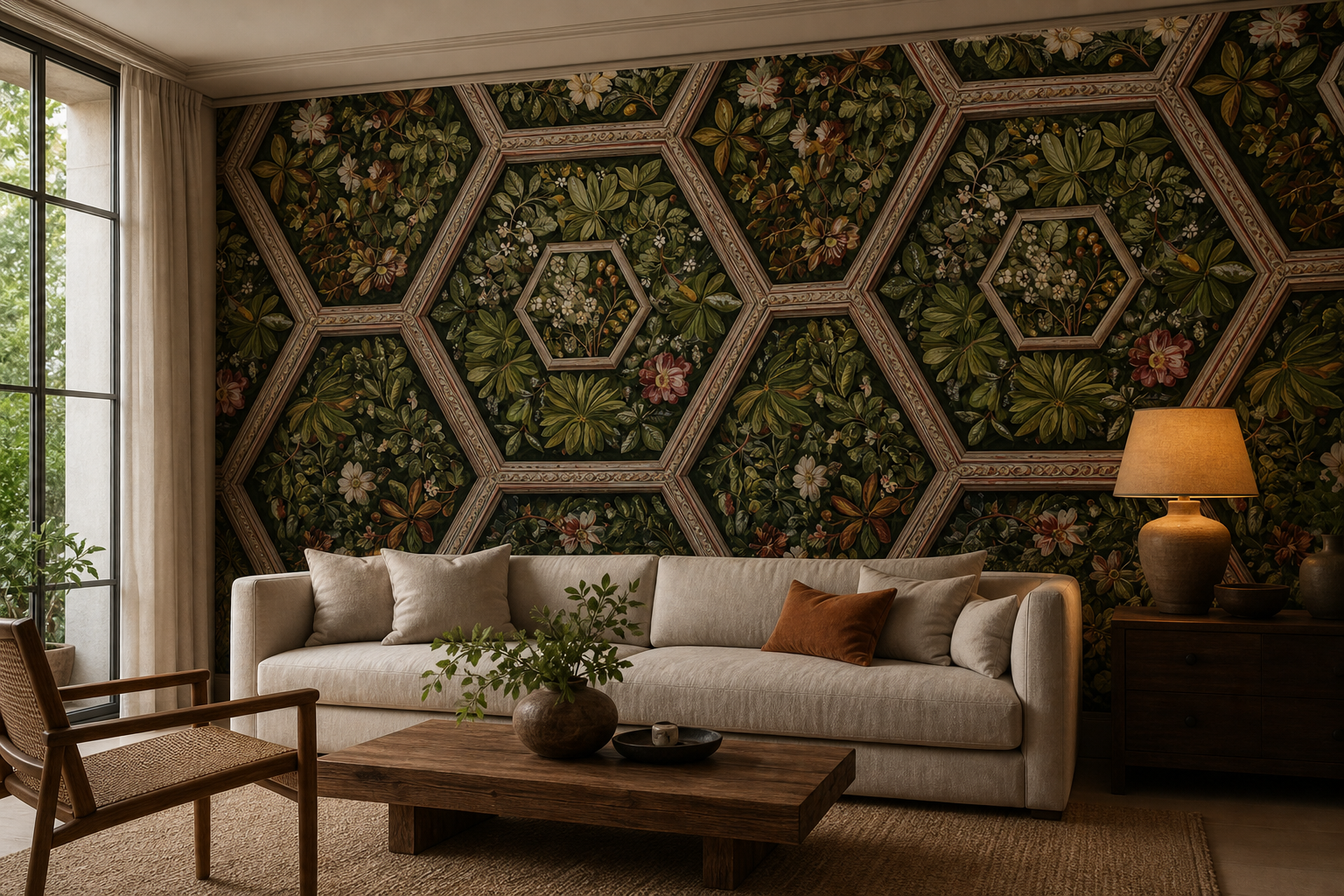 hexagon-botanical — Living room