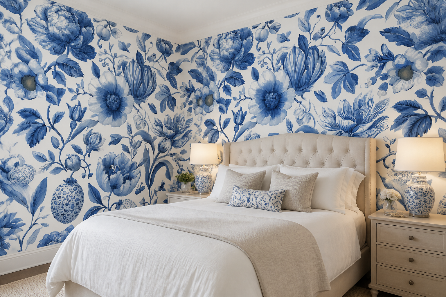 Indigo Reverie IV — Bedroom (two walls)