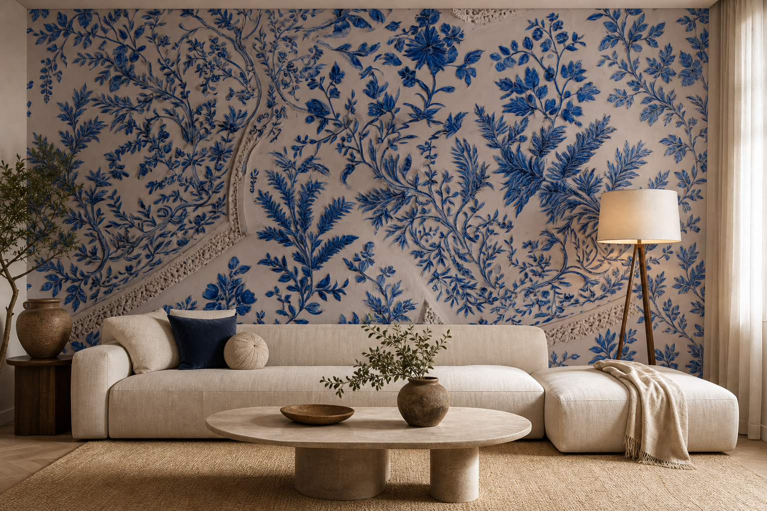 indigo-toile-garden — Living room