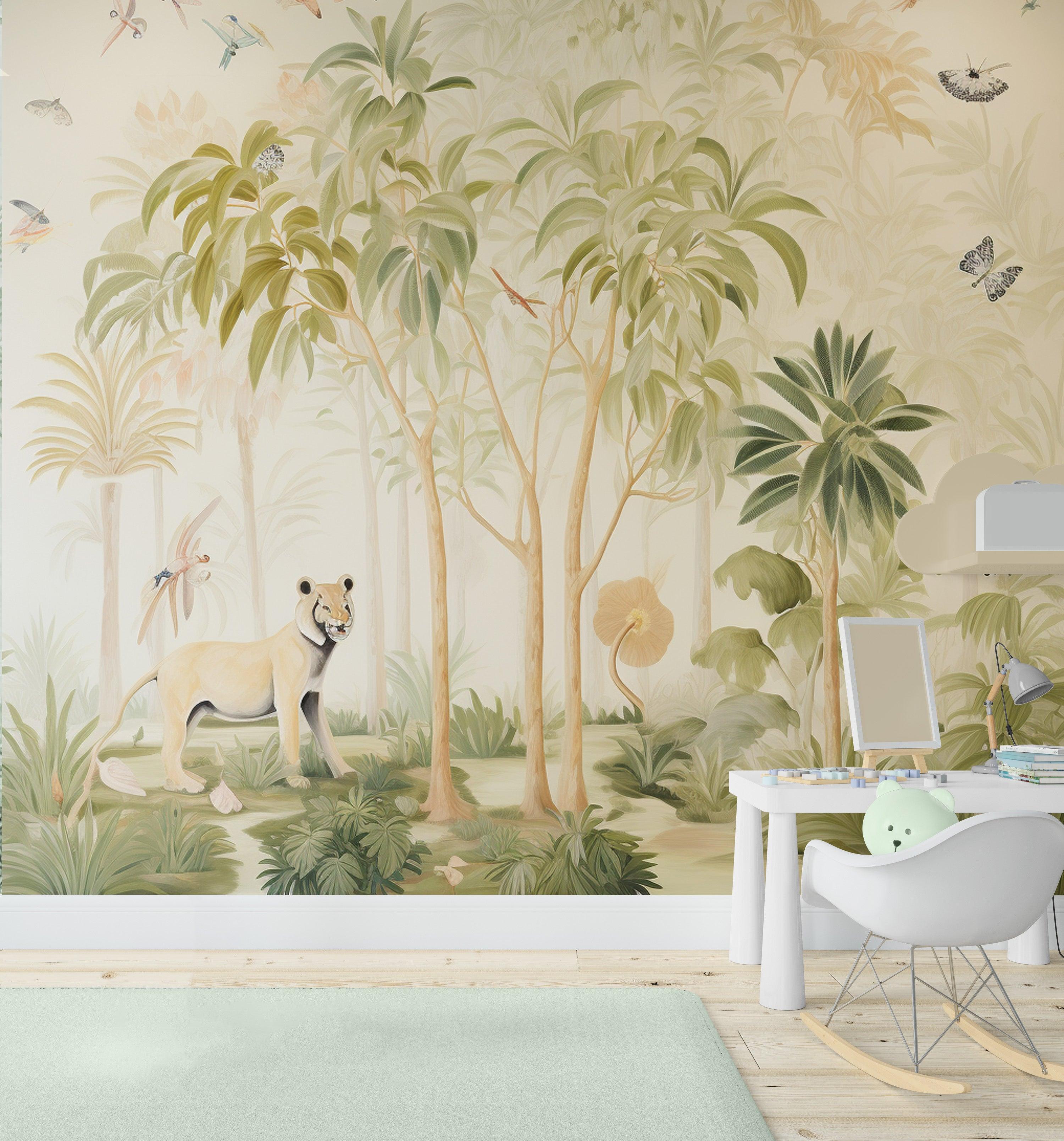 Jungle Animals Watercolour Mural