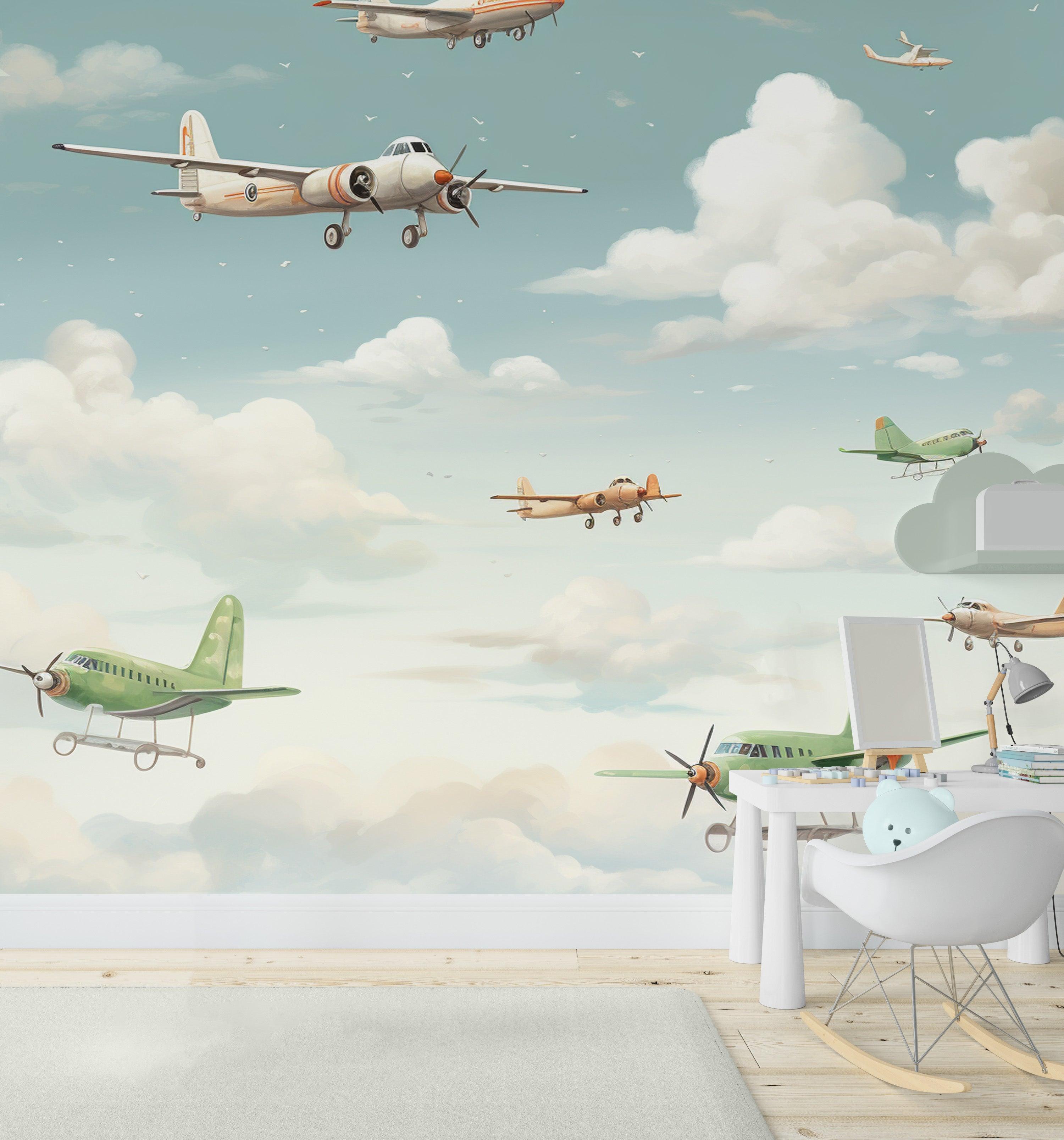 Green Propeller Planes Sky
