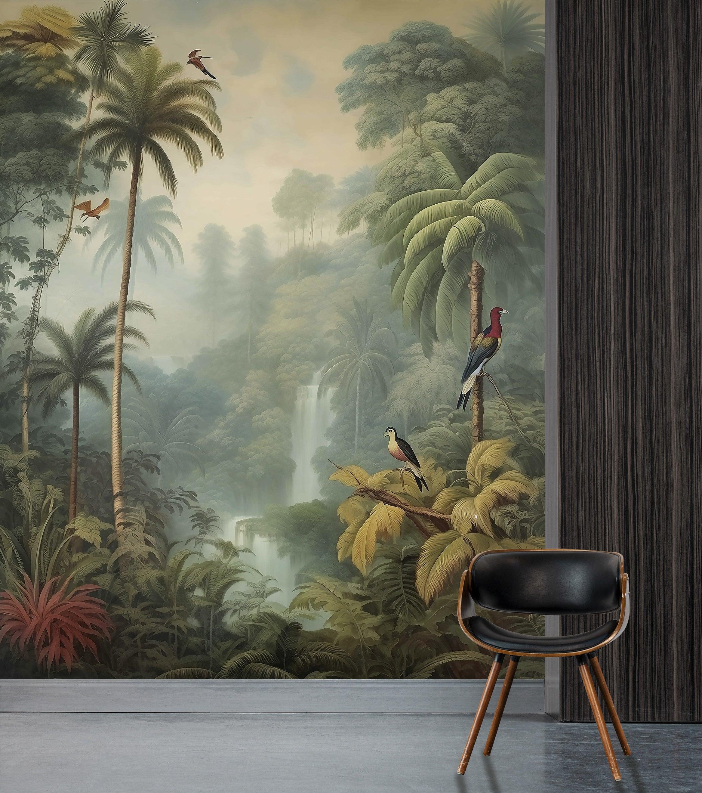 Tropical Birds Waterfall Vista