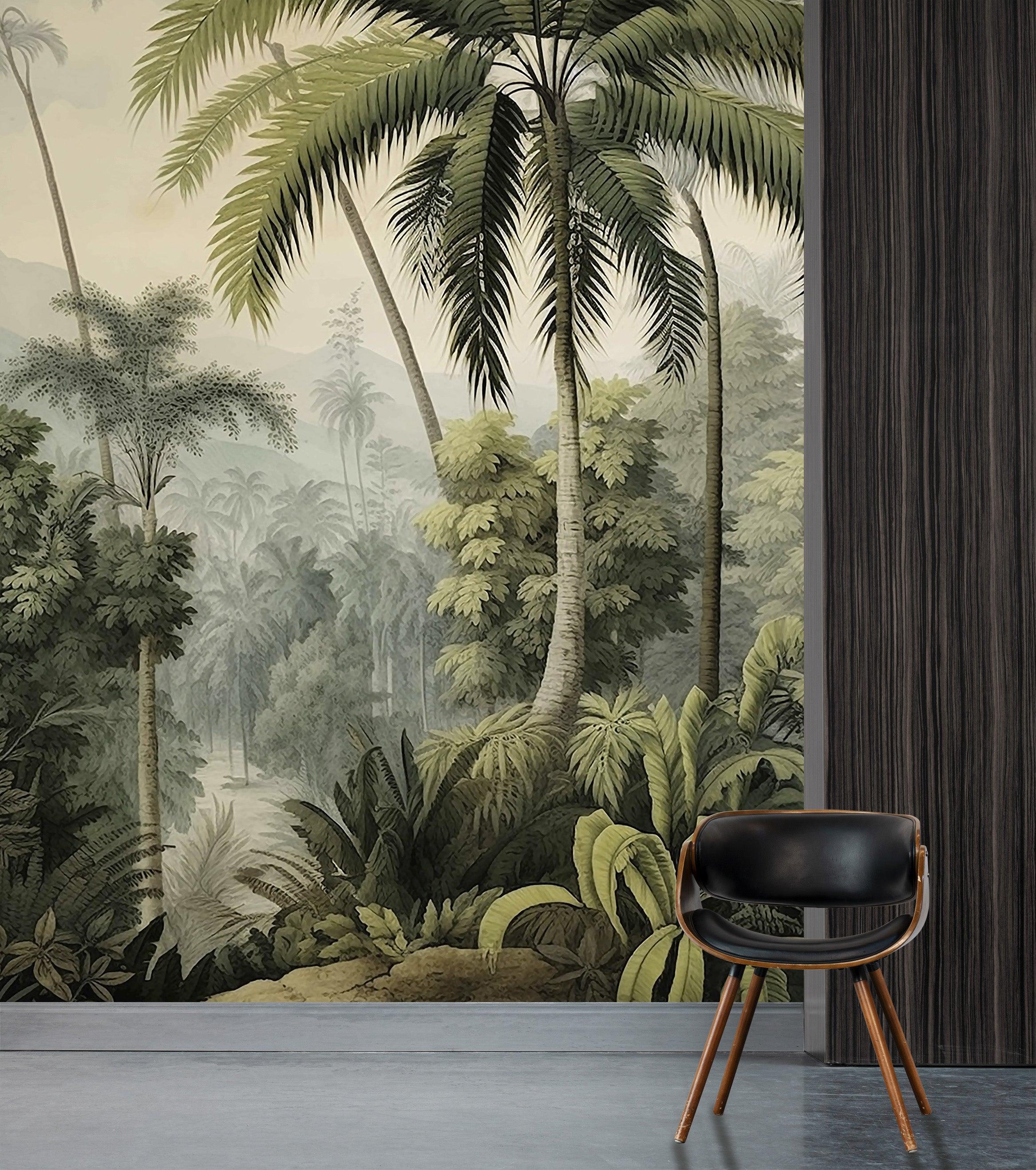 Tall Palm Jungle Mural