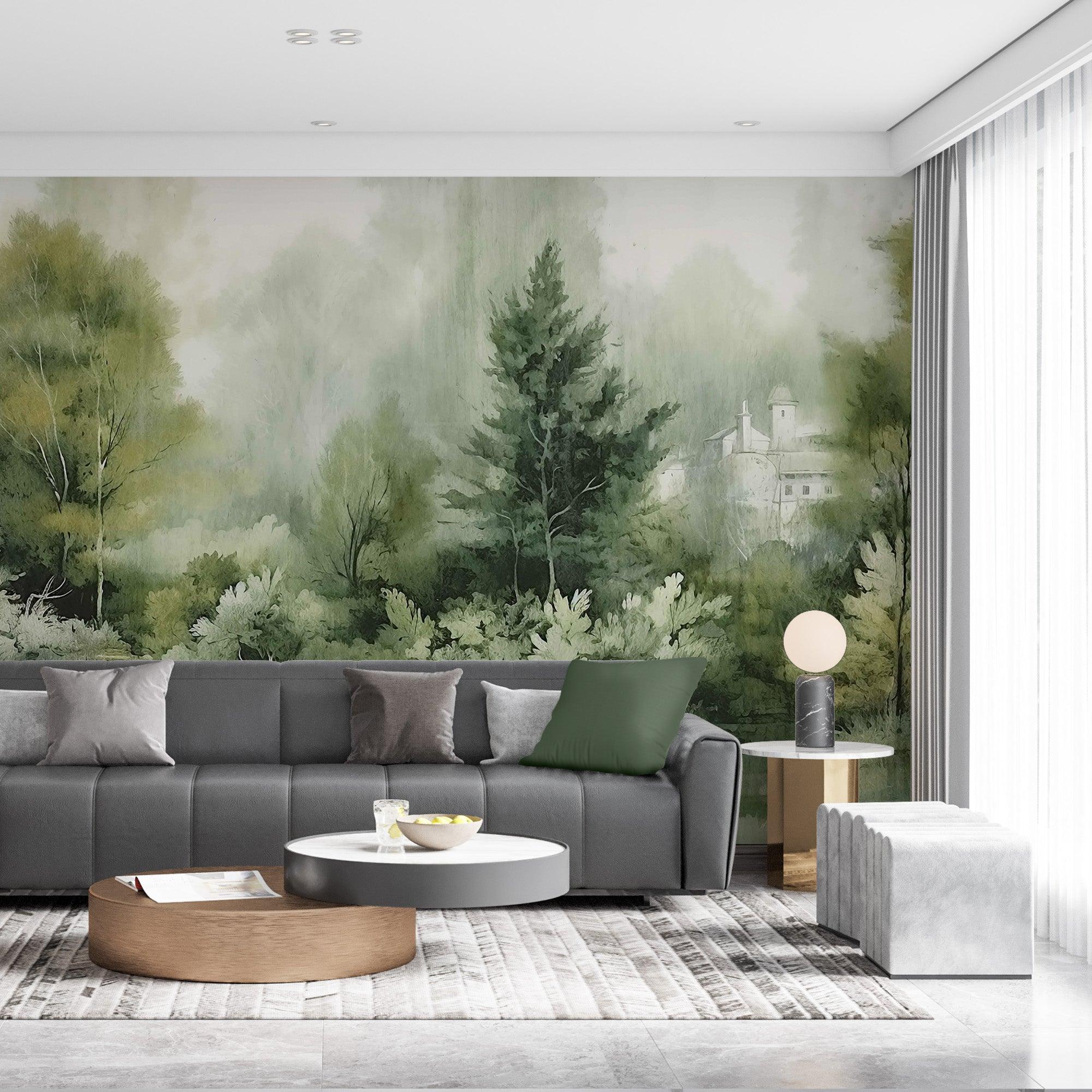 Watercolour Forest Castle