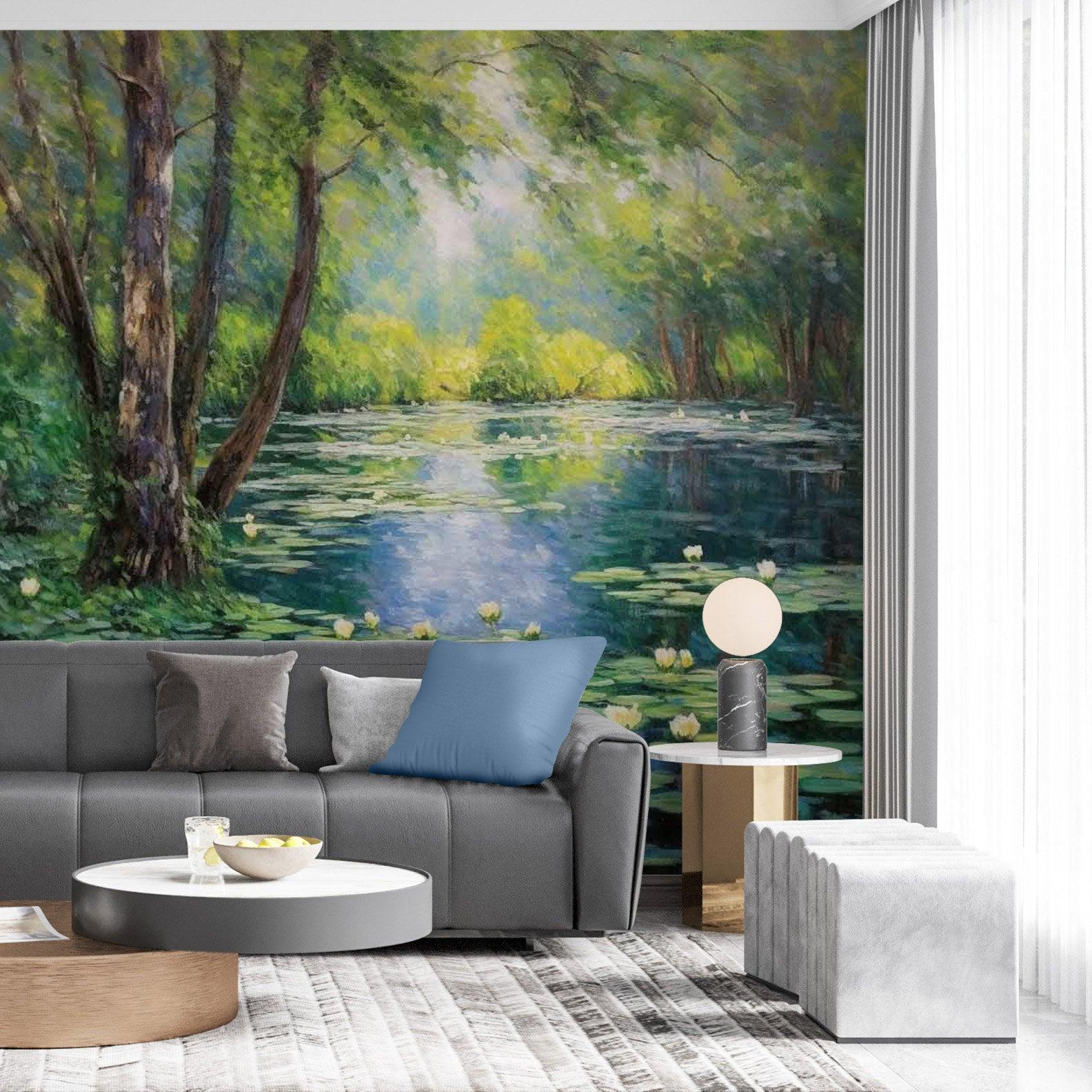 Monet Garden Willows and Lilies
