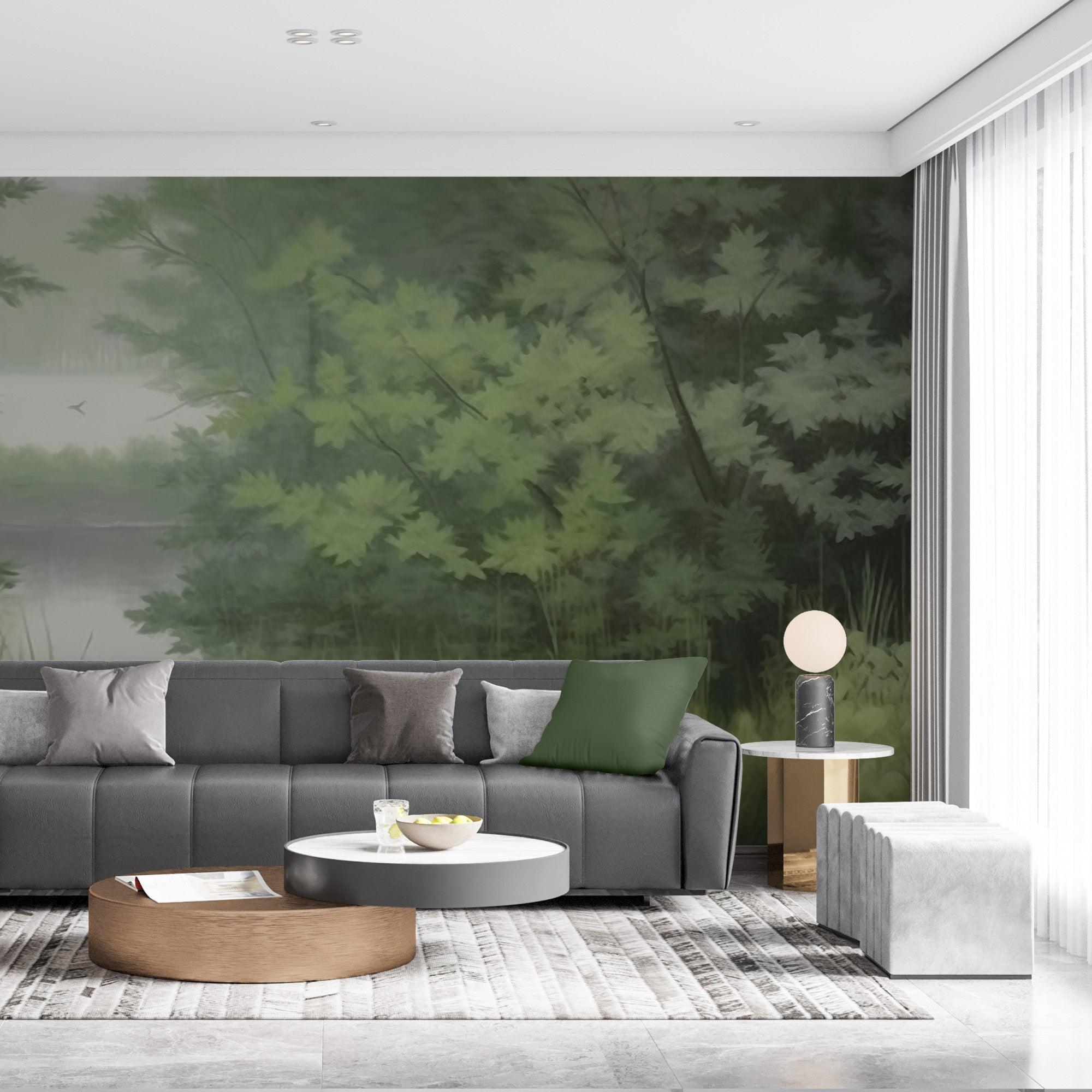 Green Forest Lakeside Mist