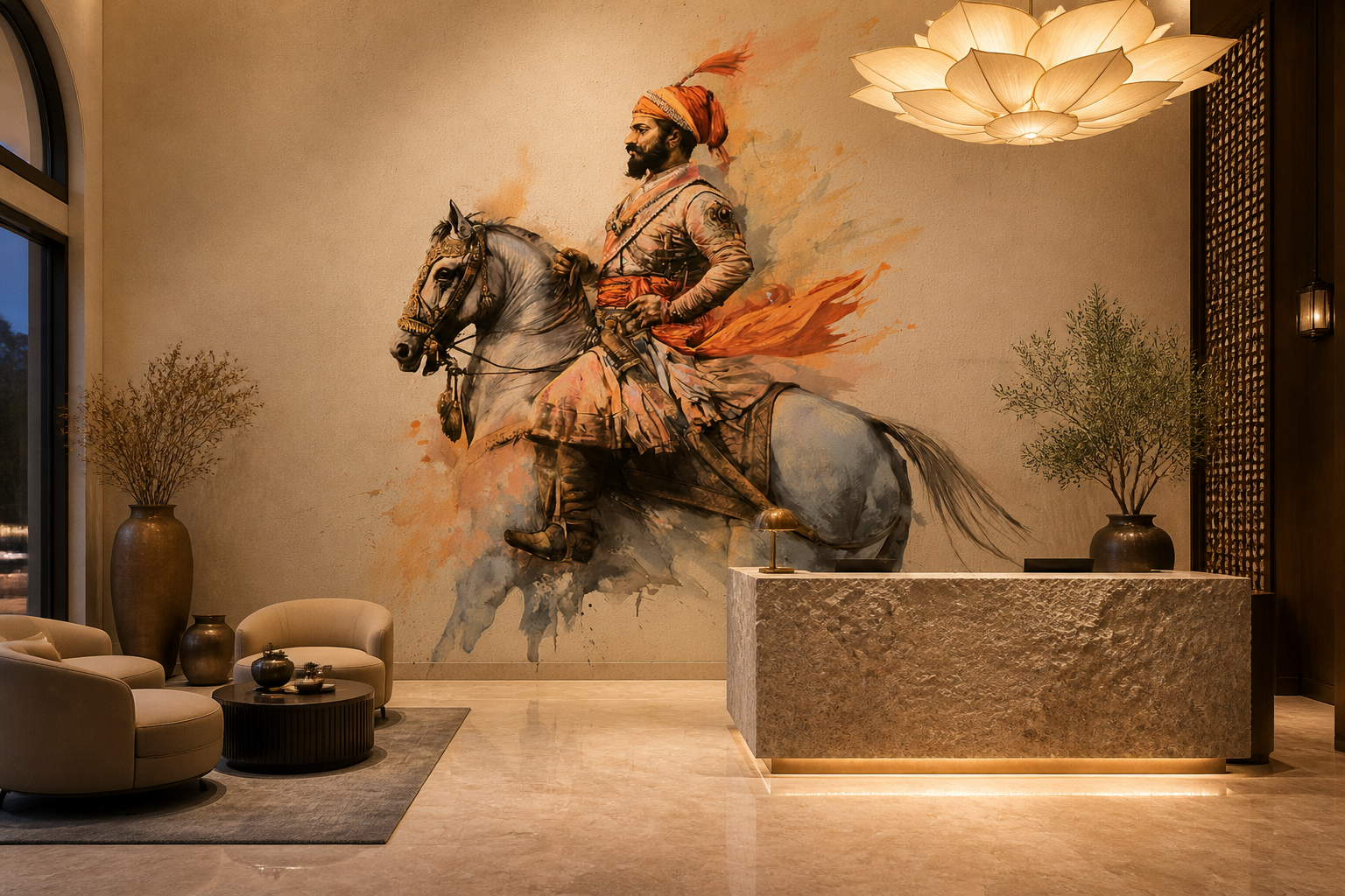 Maharaj's Charge — Hotel lobby