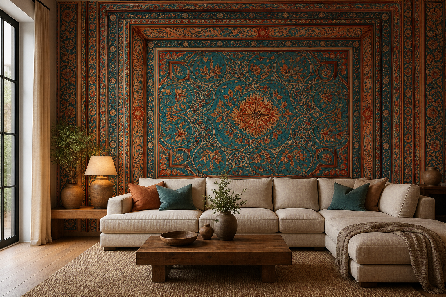 mughal-ceiling — Living room