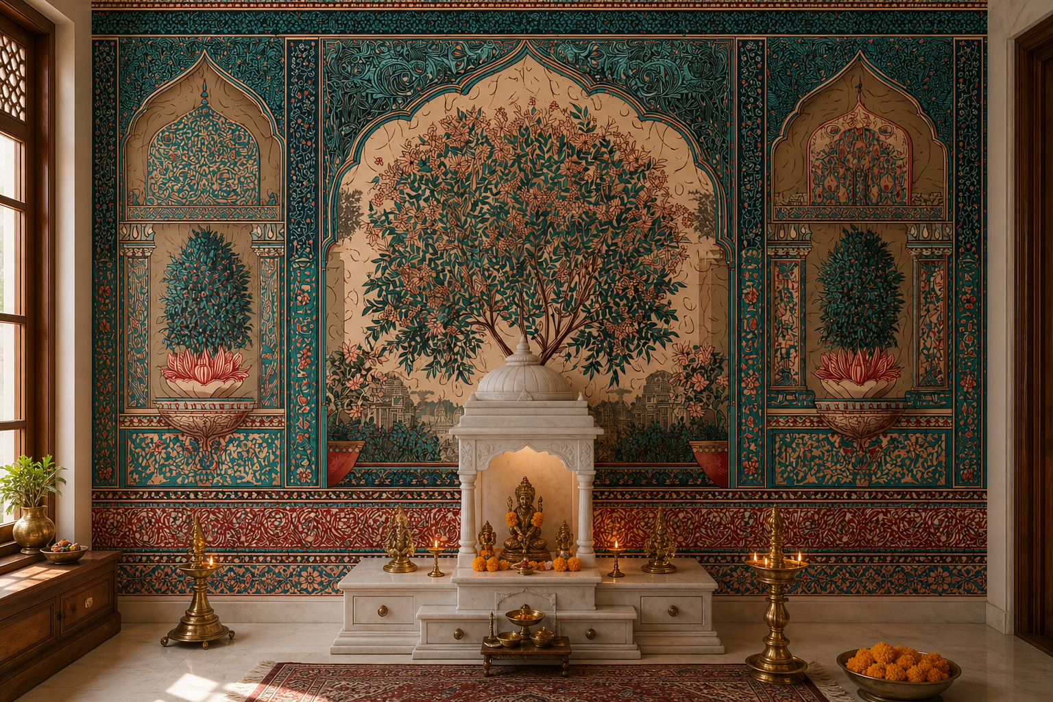 mughal-garden-gate — Pooja room