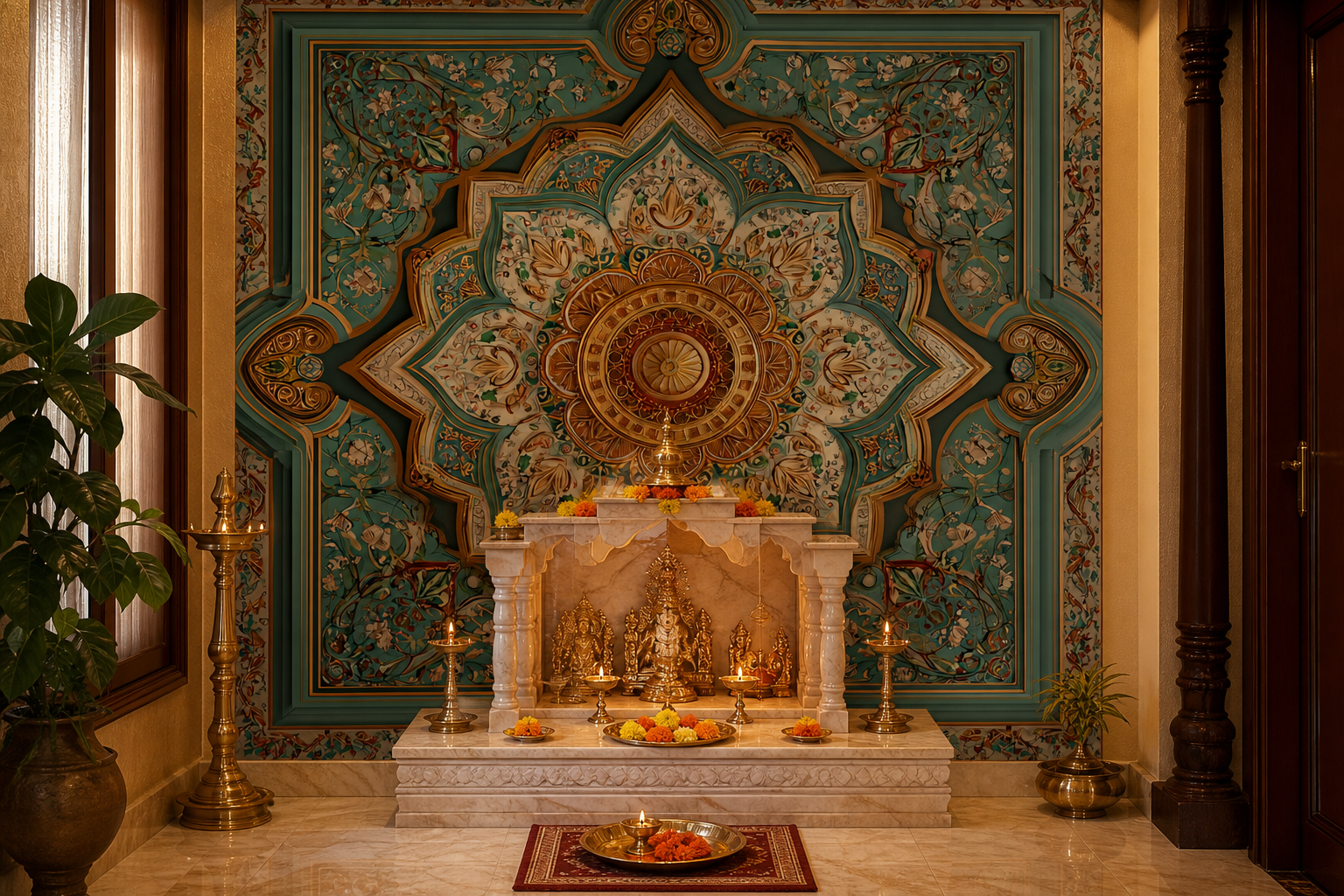 mughal-medallion-ii — Pooja room