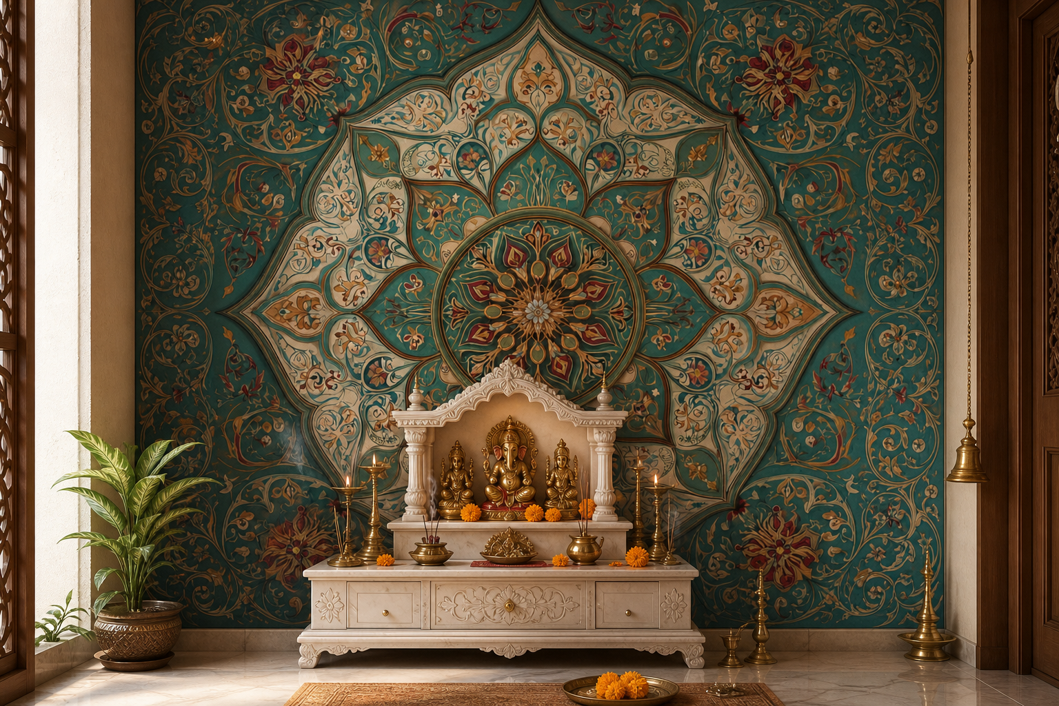 mughal-medallion-iii — Pooja room