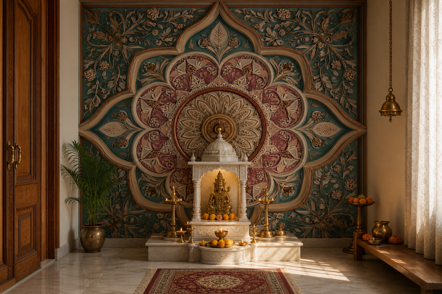 mughal-medallion-v — Pooja room