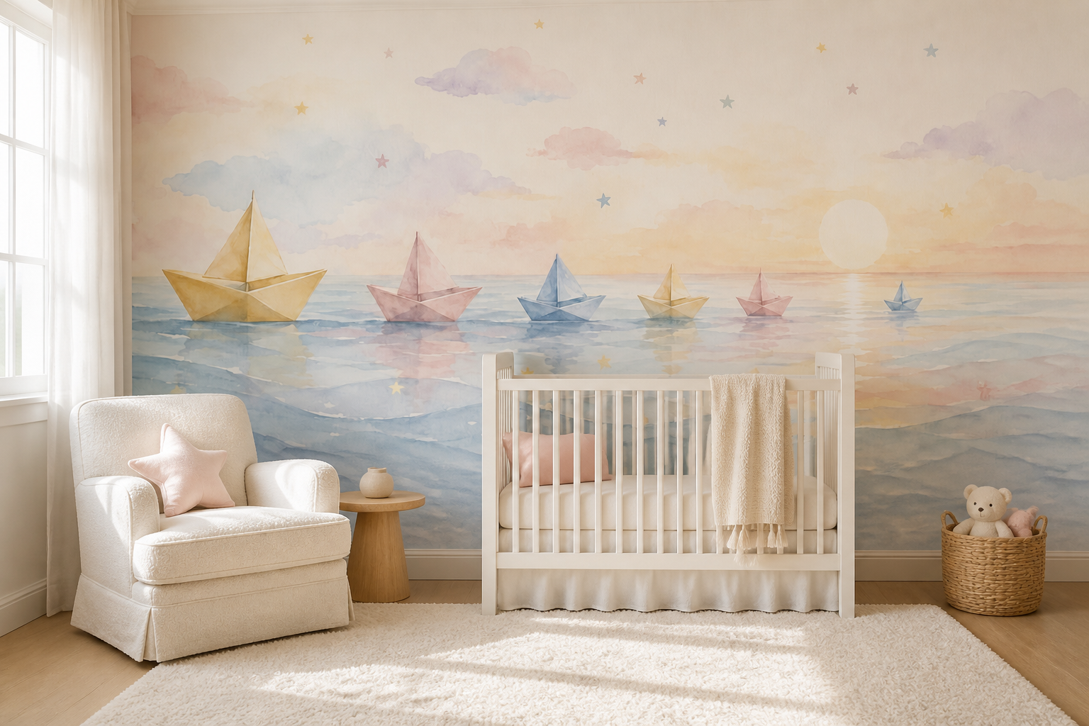 Paper Boats at Dusk — Nursery