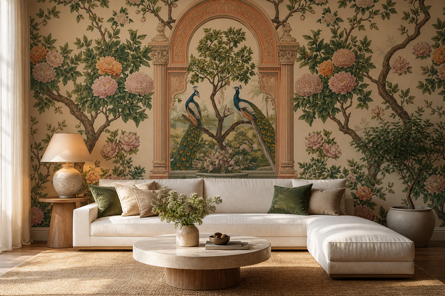 peacock-archway — Living room