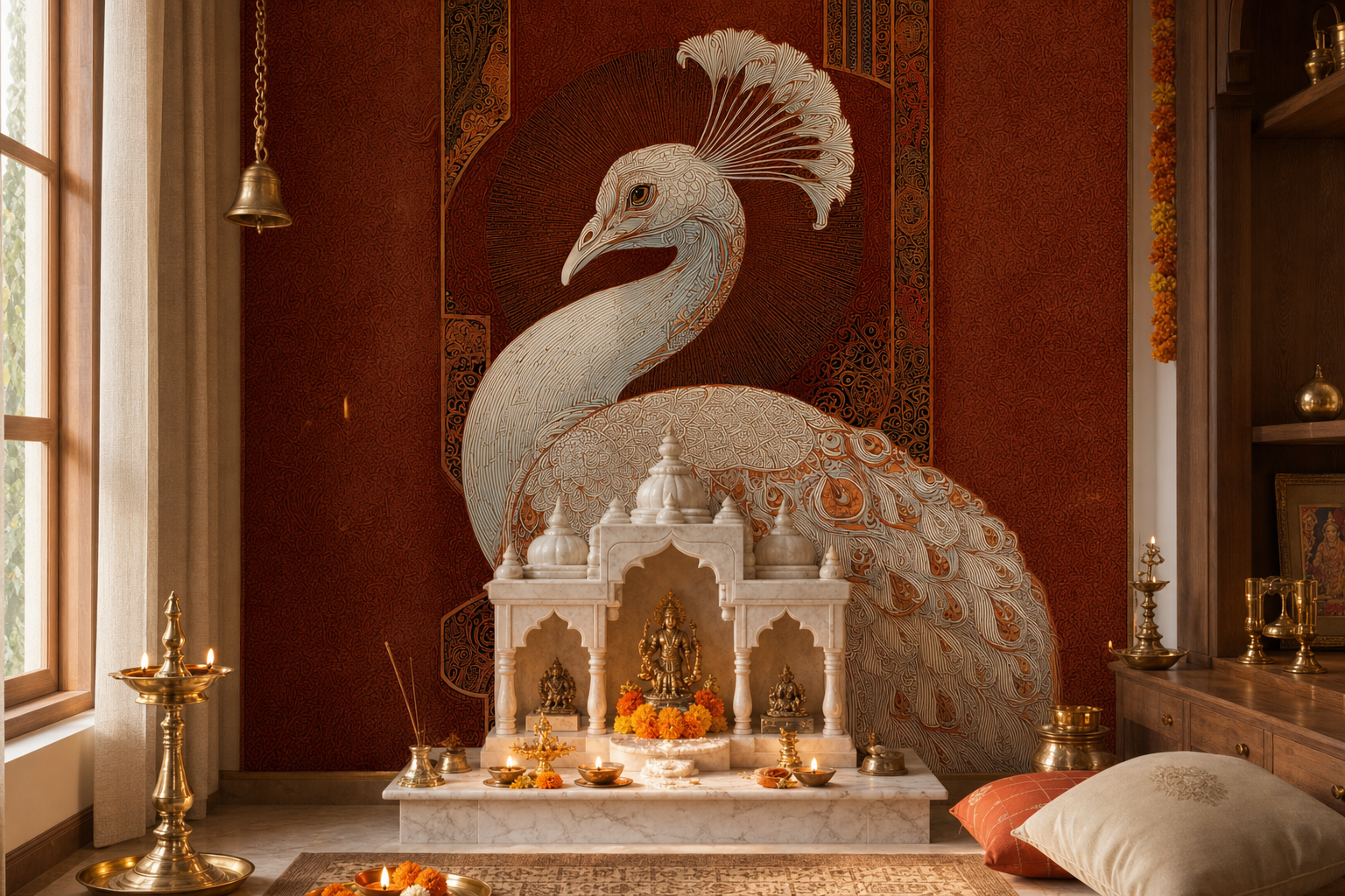 peacock-majesty — Pooja room
