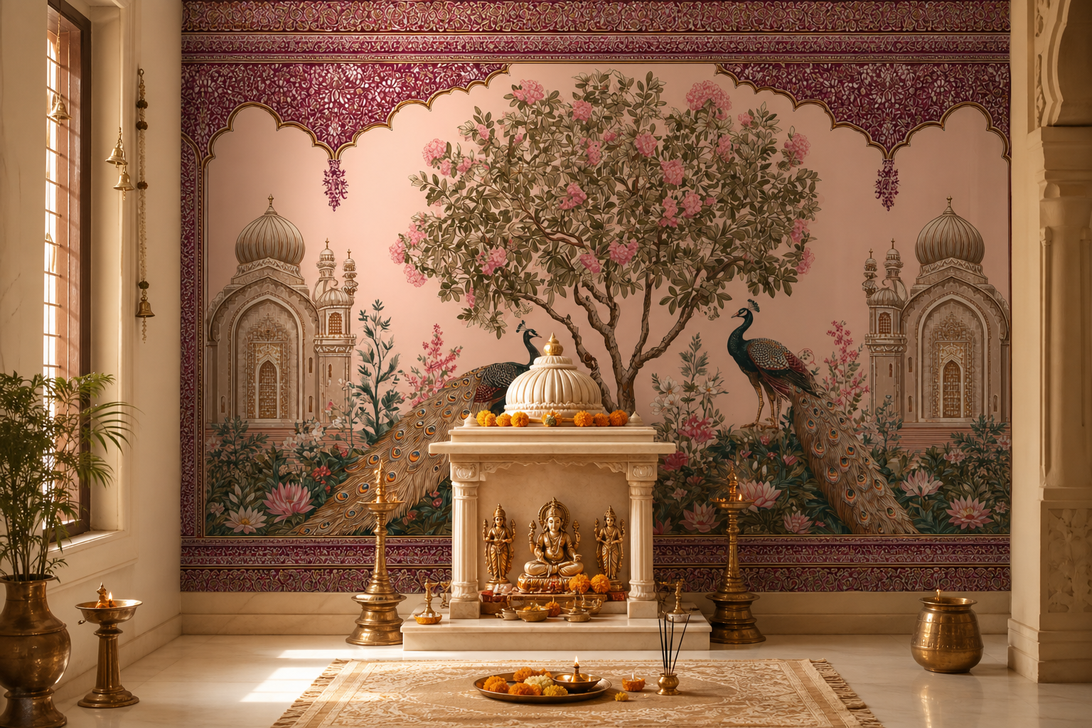 peacock-orchard — Pooja room