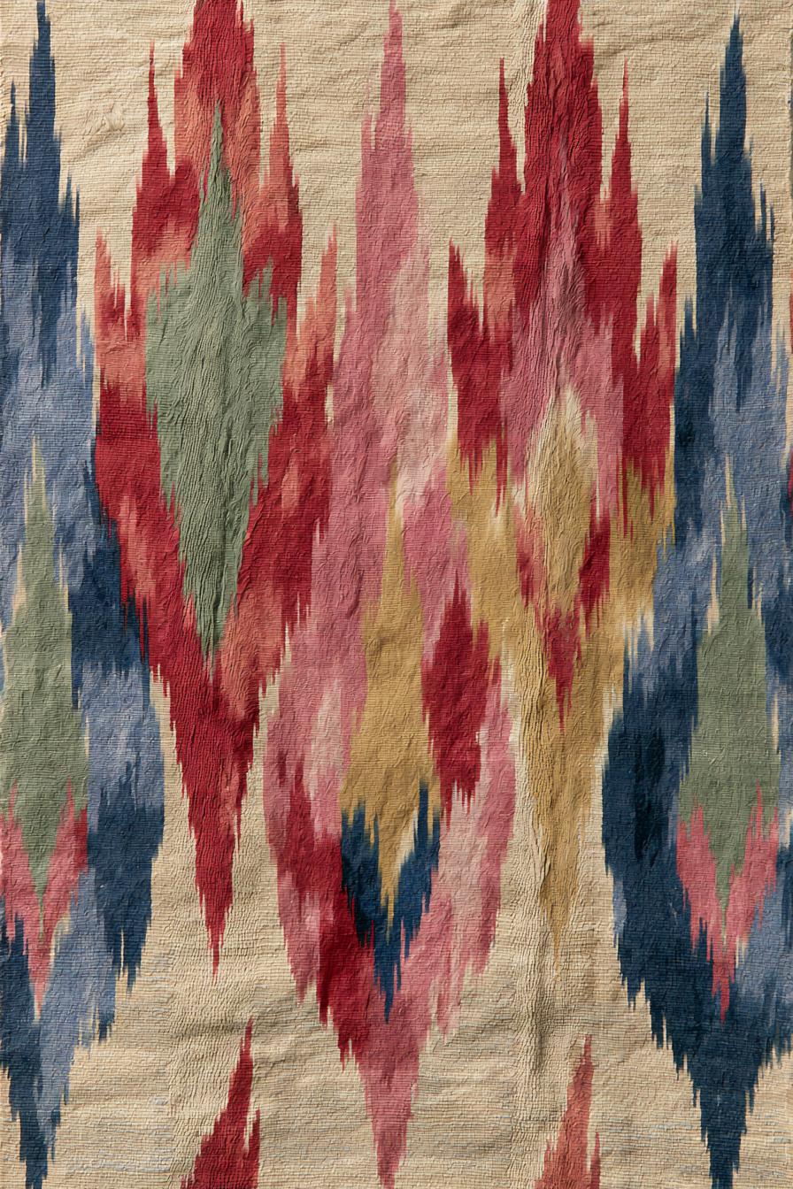 Ikat Flame — flat pattern
