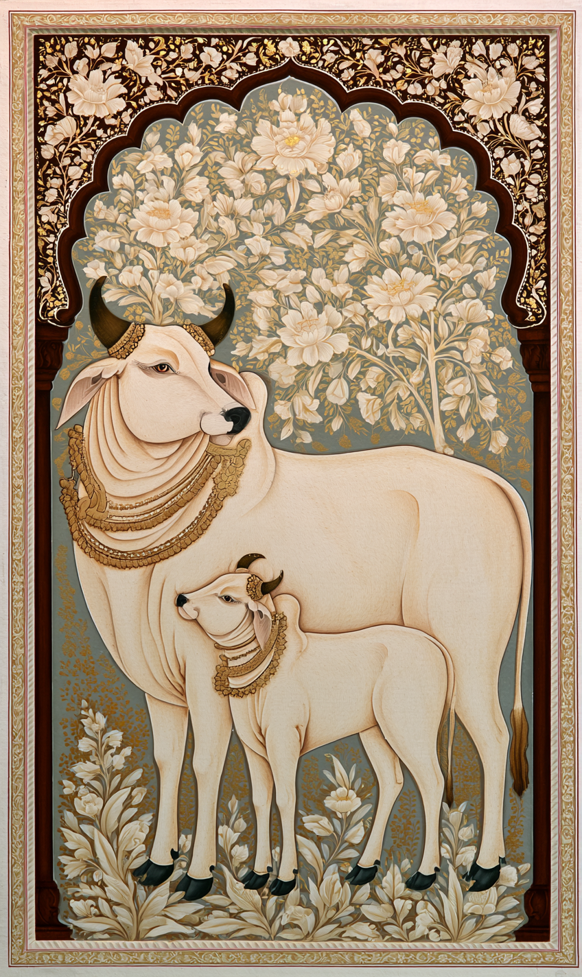 Sacred Bovine Bloom IV — flat pattern