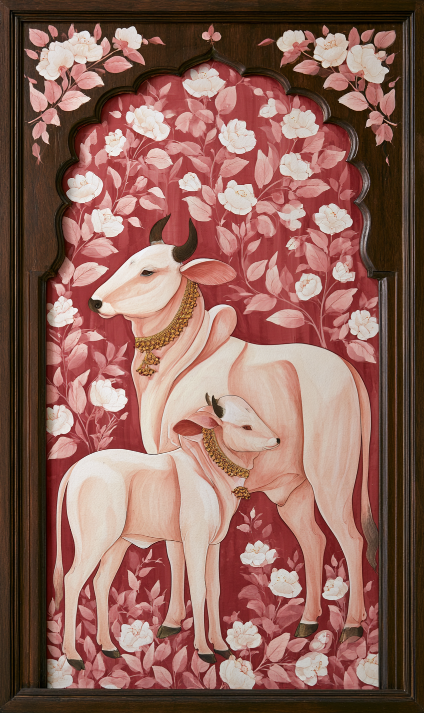 Sacred Bovine Blossom — flat pattern