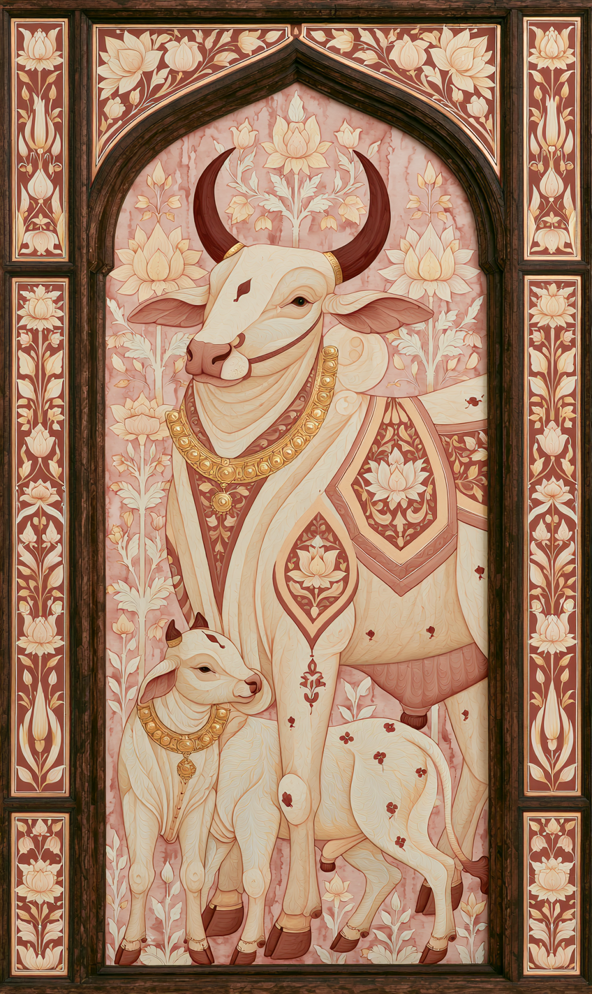 Sacred Bovine Reverie — flat pattern
