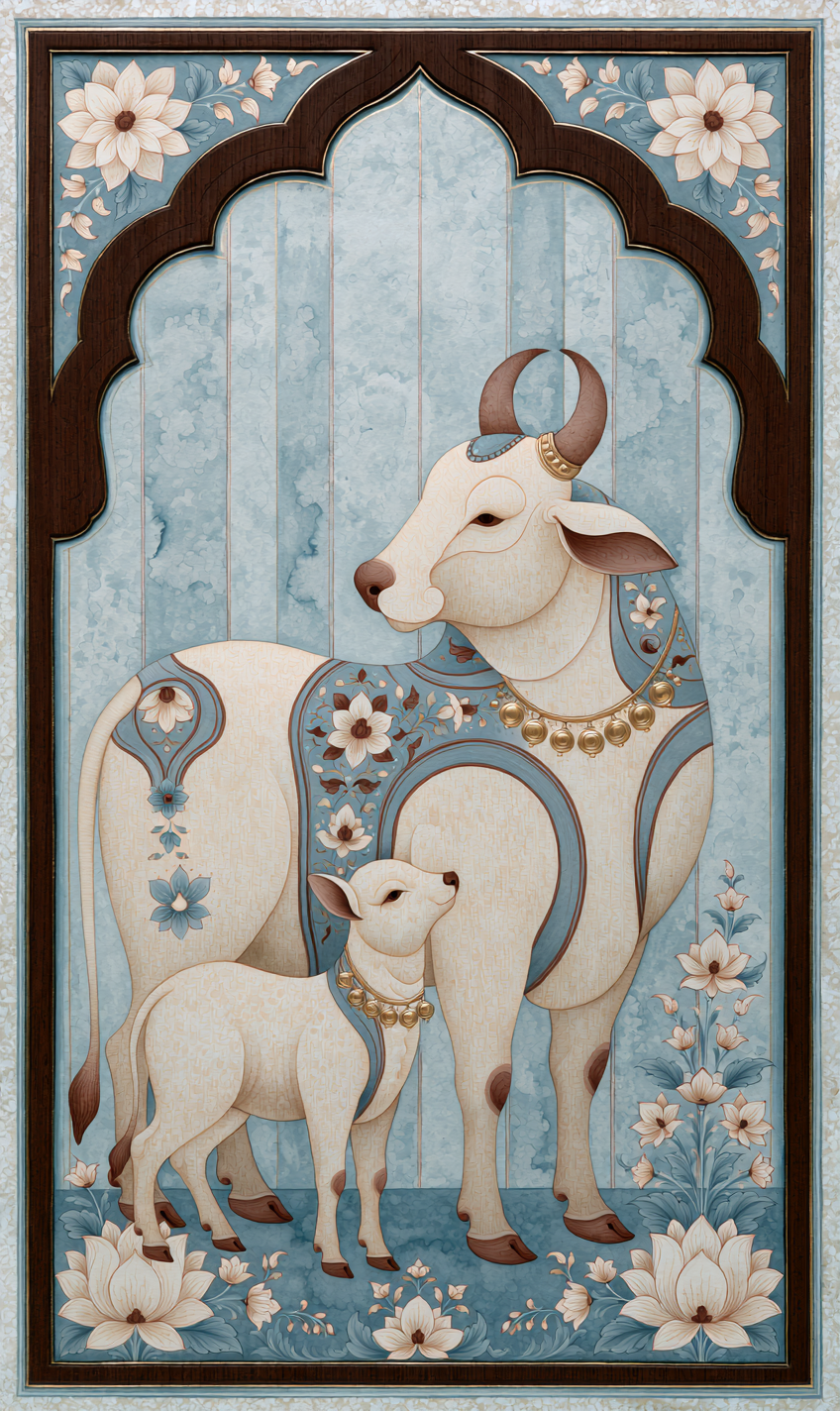 Sacred Bovine Abundance — flat pattern