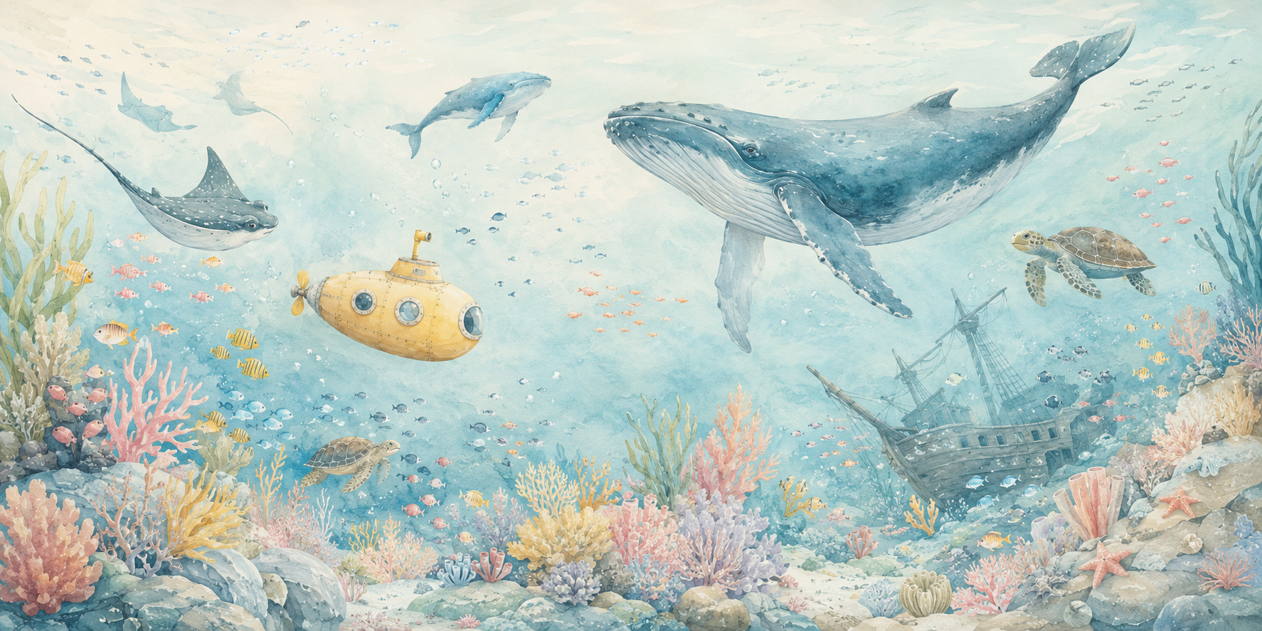 Deep Ocean Wonder — flat pattern