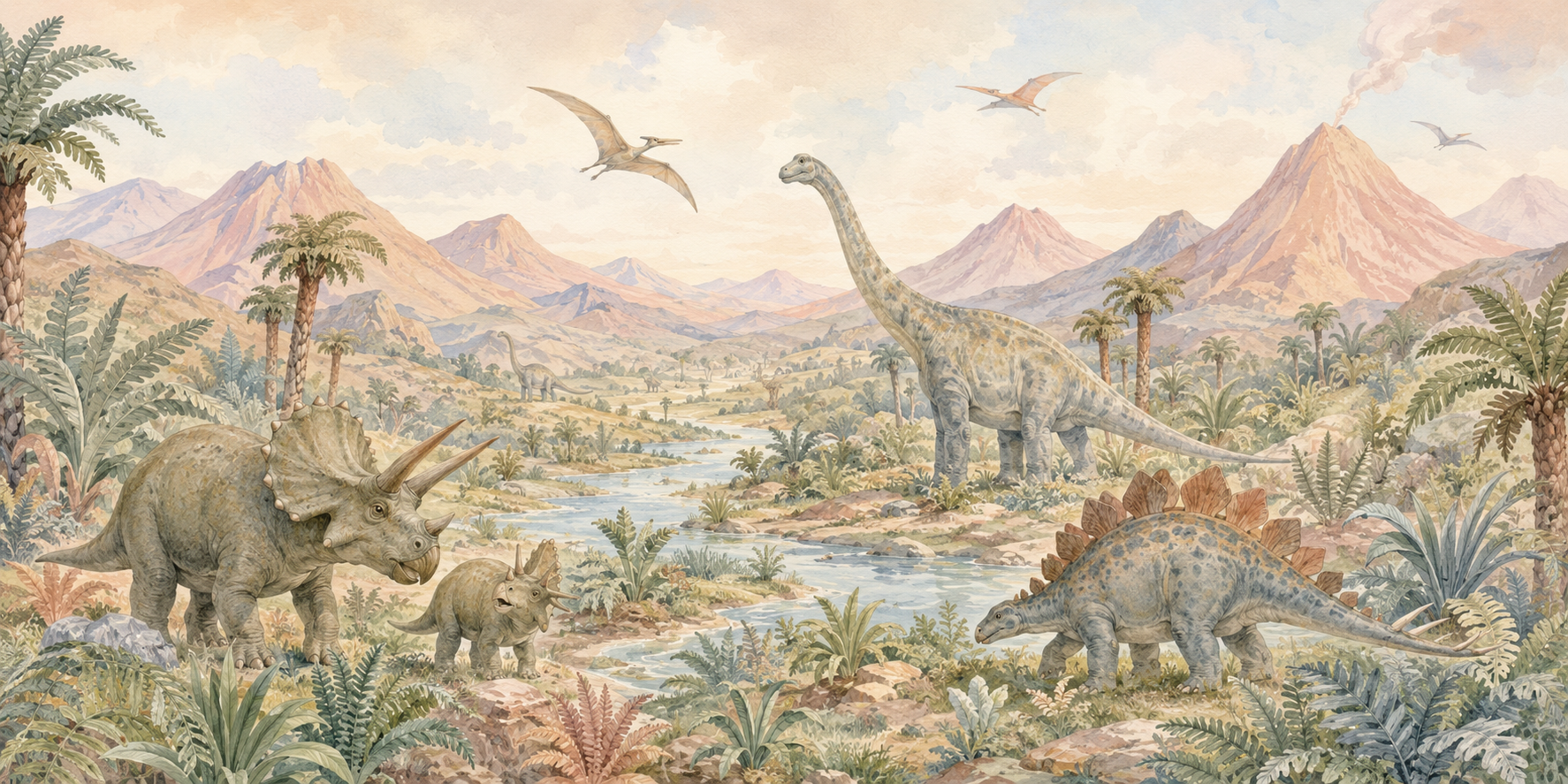 Mesozoic Valley — flat pattern