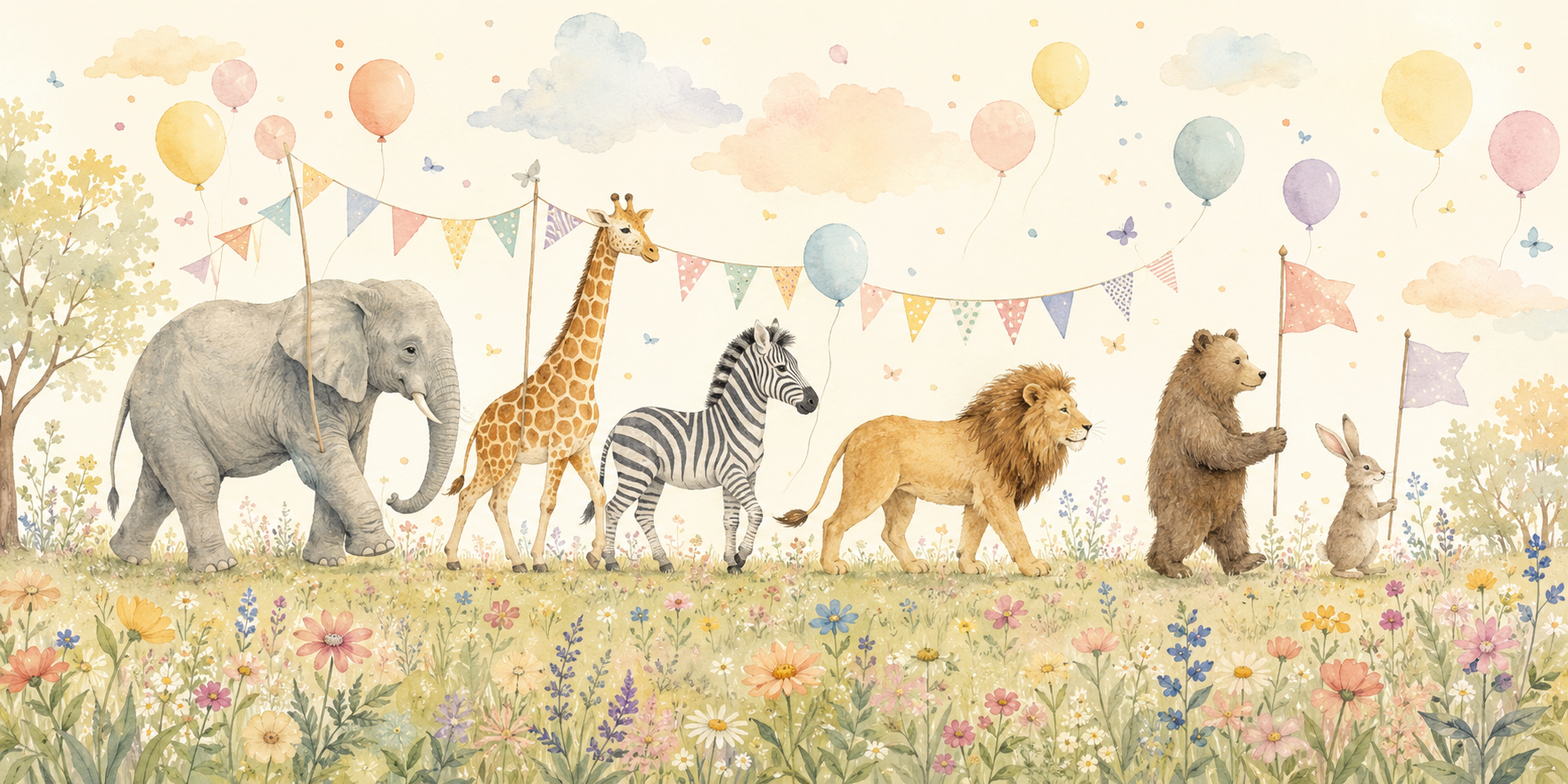 Safari Celebration — flat pattern