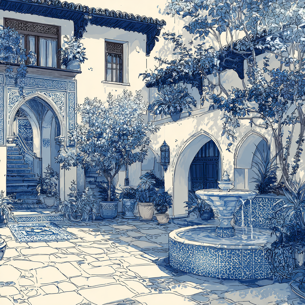 Courtyard Serenade — flat pattern