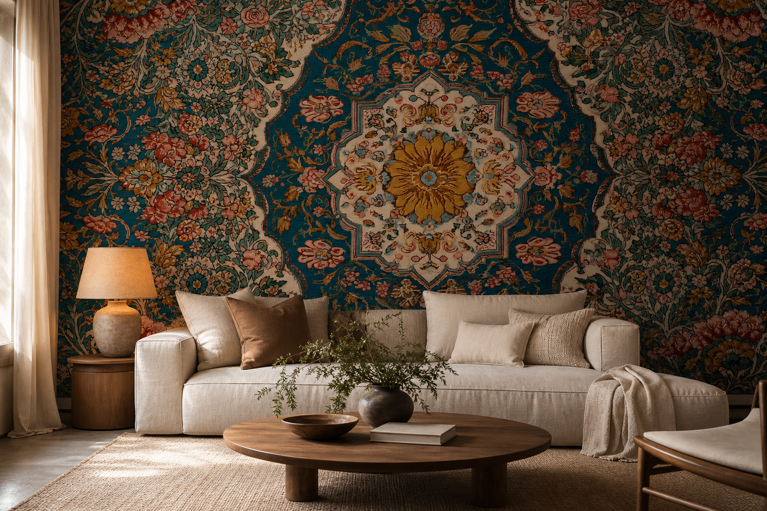 teal-medallion-baroque — Living room